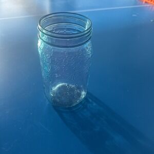 SYNDICATE BLUE GLASS QUART CANNING JAR EMBOSED DESIGN Home And Garden